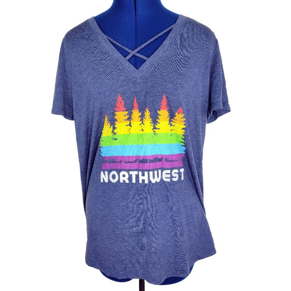 Northwest Rainbow Trees Shirt Size XXL